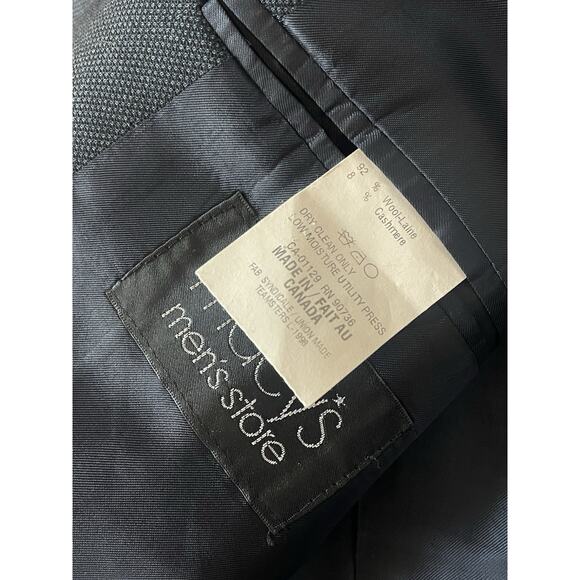 Chaps Ralph Lauren Blazer 46L Navy Wool Cashmere Preppy Old Money Made in Canada - Picture 7 of 9